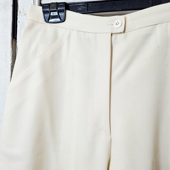 Vintage 70s Cream White Fine Wool Twill Culottes Made In France XS - Picture 2 of 15
